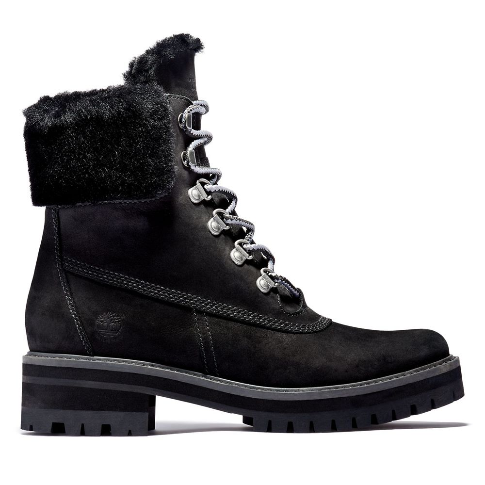 Bocanci 6-Inch Timberland Dama Negrii - Courmayeur Valley Waterproof - Romania - IQLFPZ823